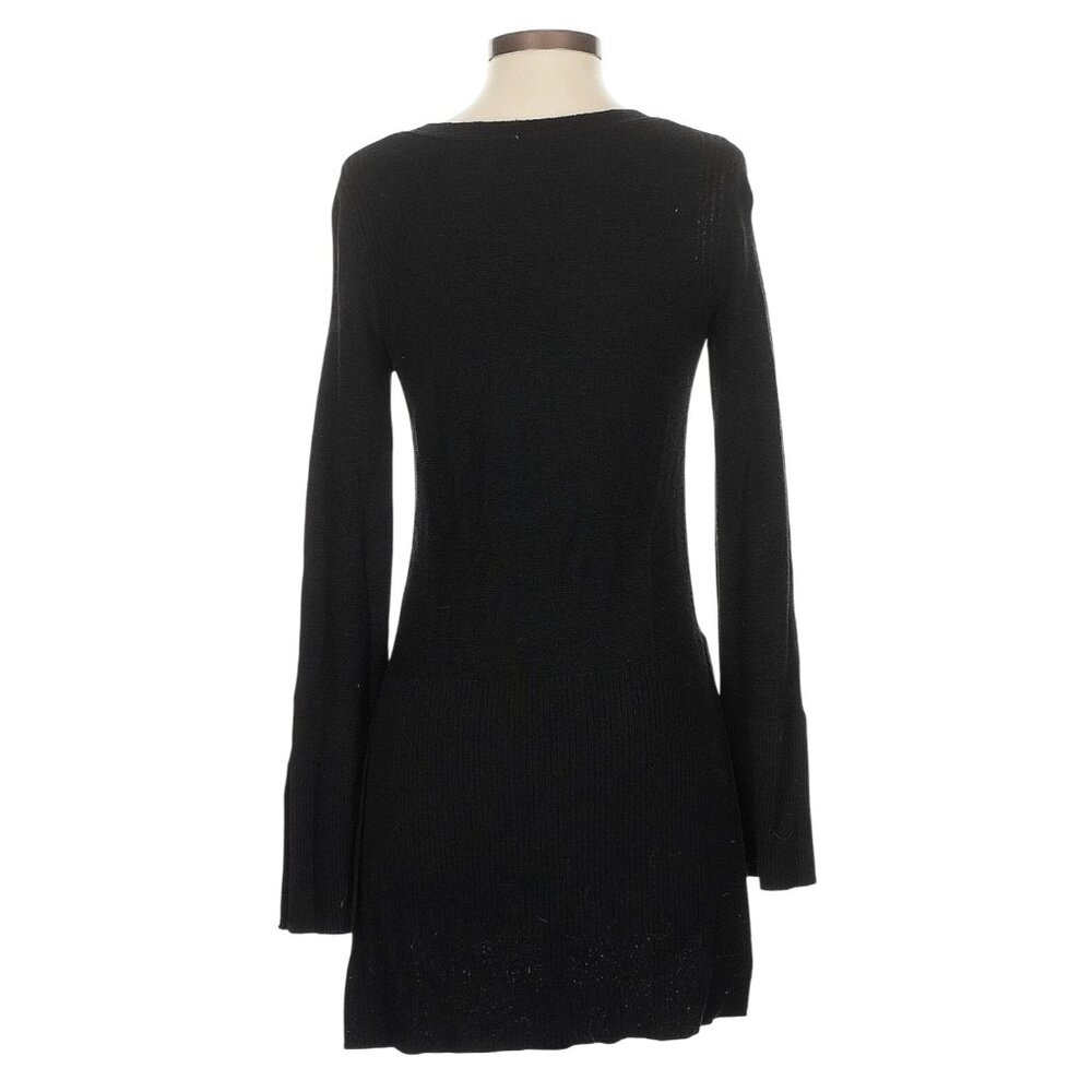 Free People Black Crisscross L/S Sweater Dress Tunic | Boho Twilightcore Casual - Picture 8 of 11